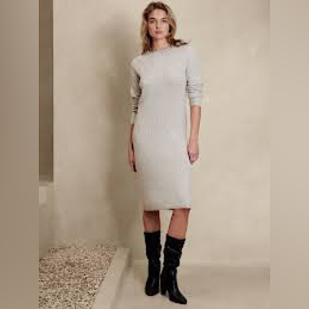 NWT Banana Republic Pointelle Midi Sweater Dress Size Small